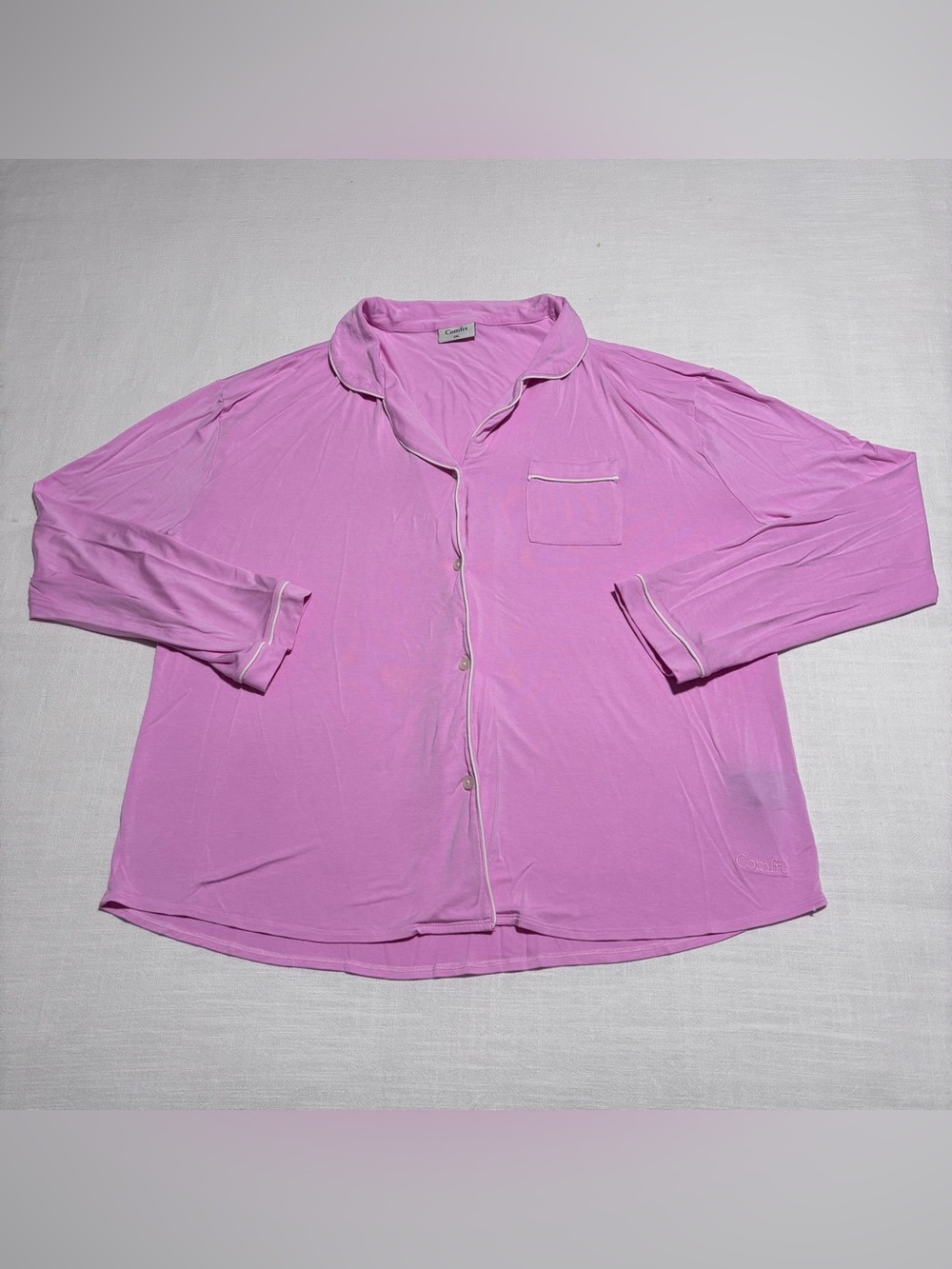 Comfrt Lounge Sleep Shirt | Button Down | Pink | Size 2XL